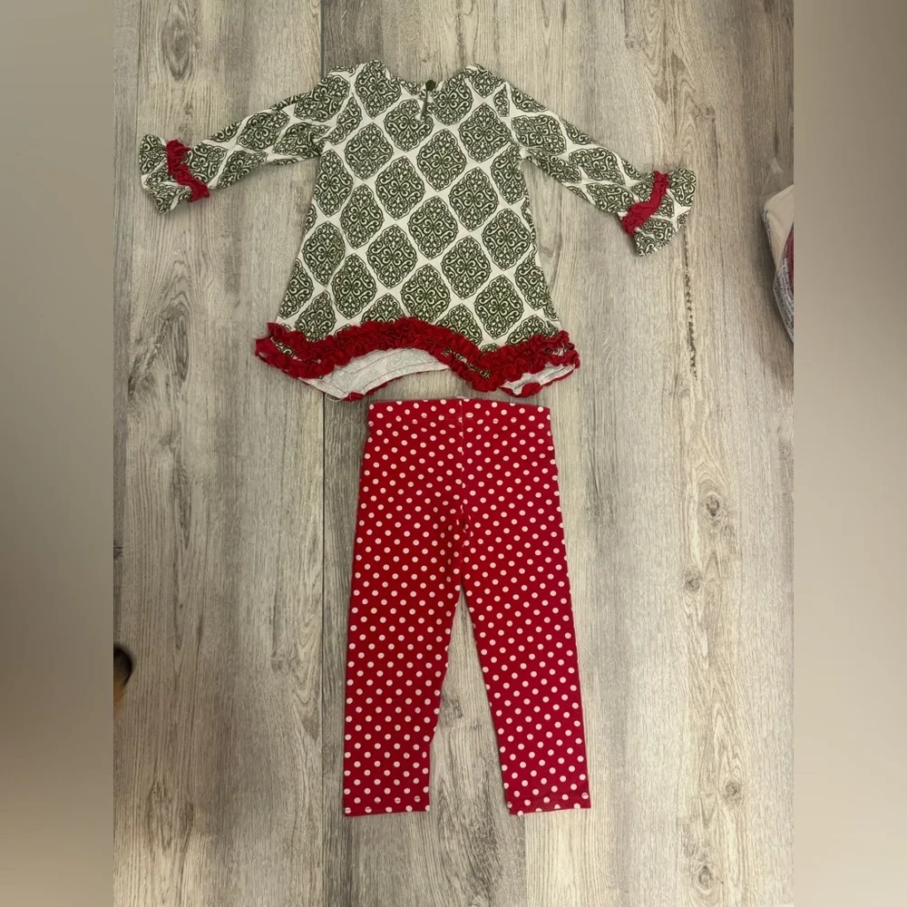 Emily Rose Red and White Santa Holiday Outfit